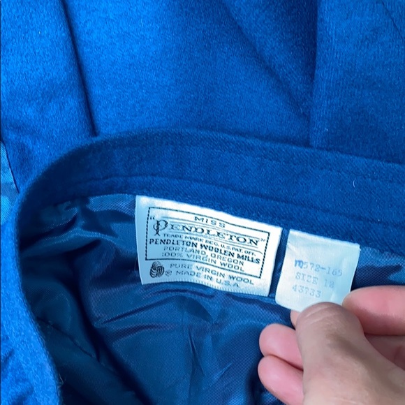 70s Vintage Pendleton Virgin Wool Navy Skirt NWT - Picture 4 of 5